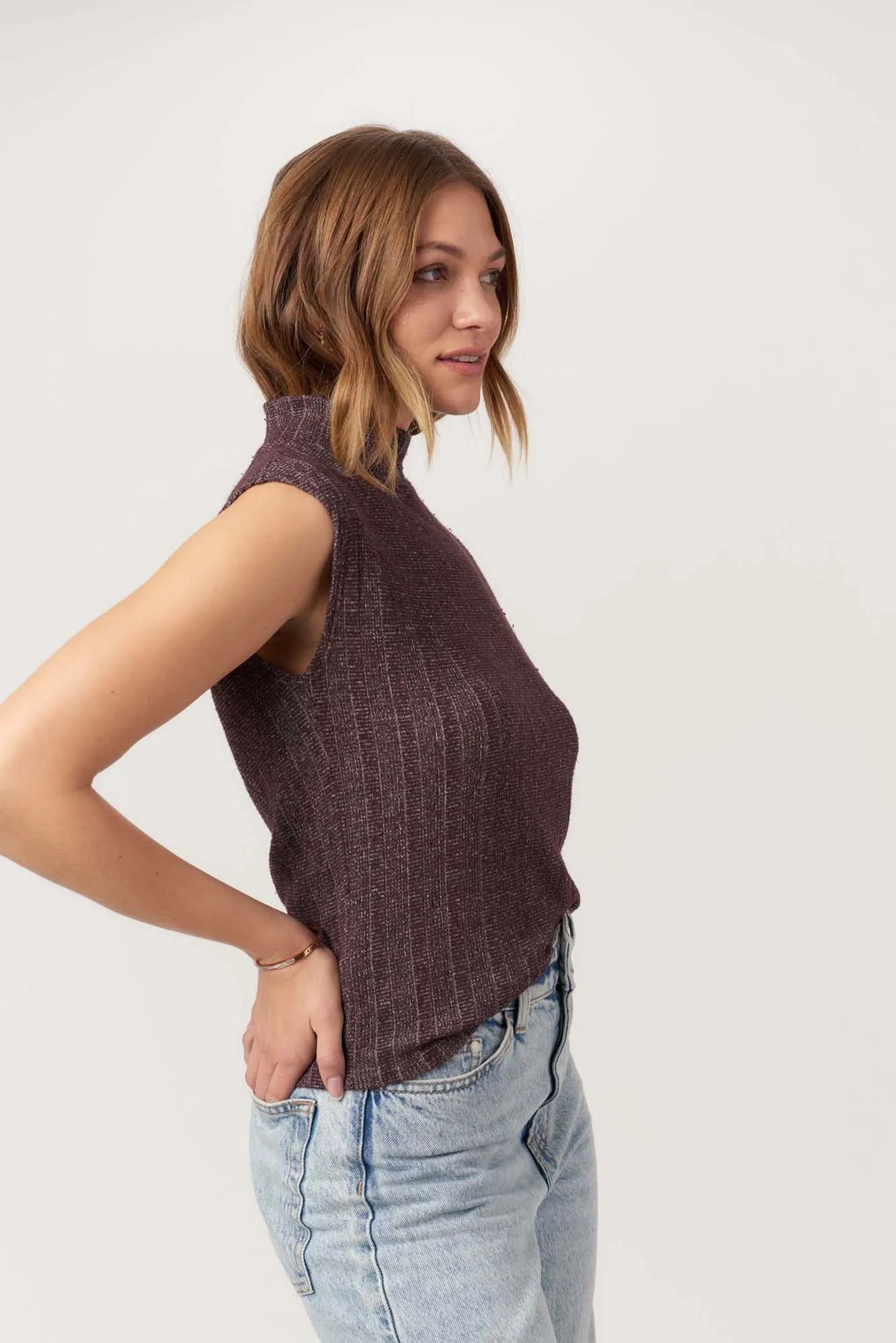 Could Be Us Mock Neck Sweater Rib Tee sold by Project Social T product image thumbnail 3