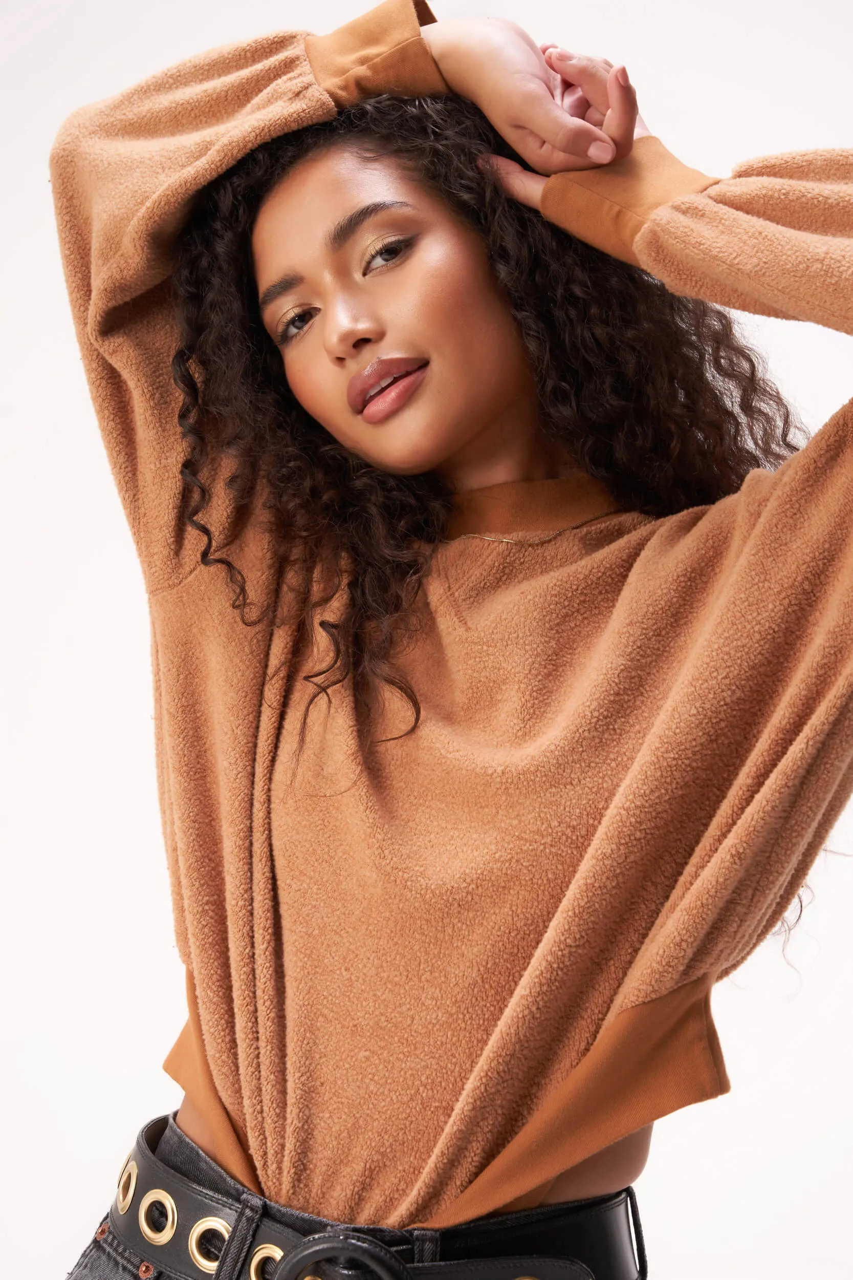 Dover Mock Neck Fleece Sweatshirt - Inca Gold sold by Project Social T product image thumbnail 3