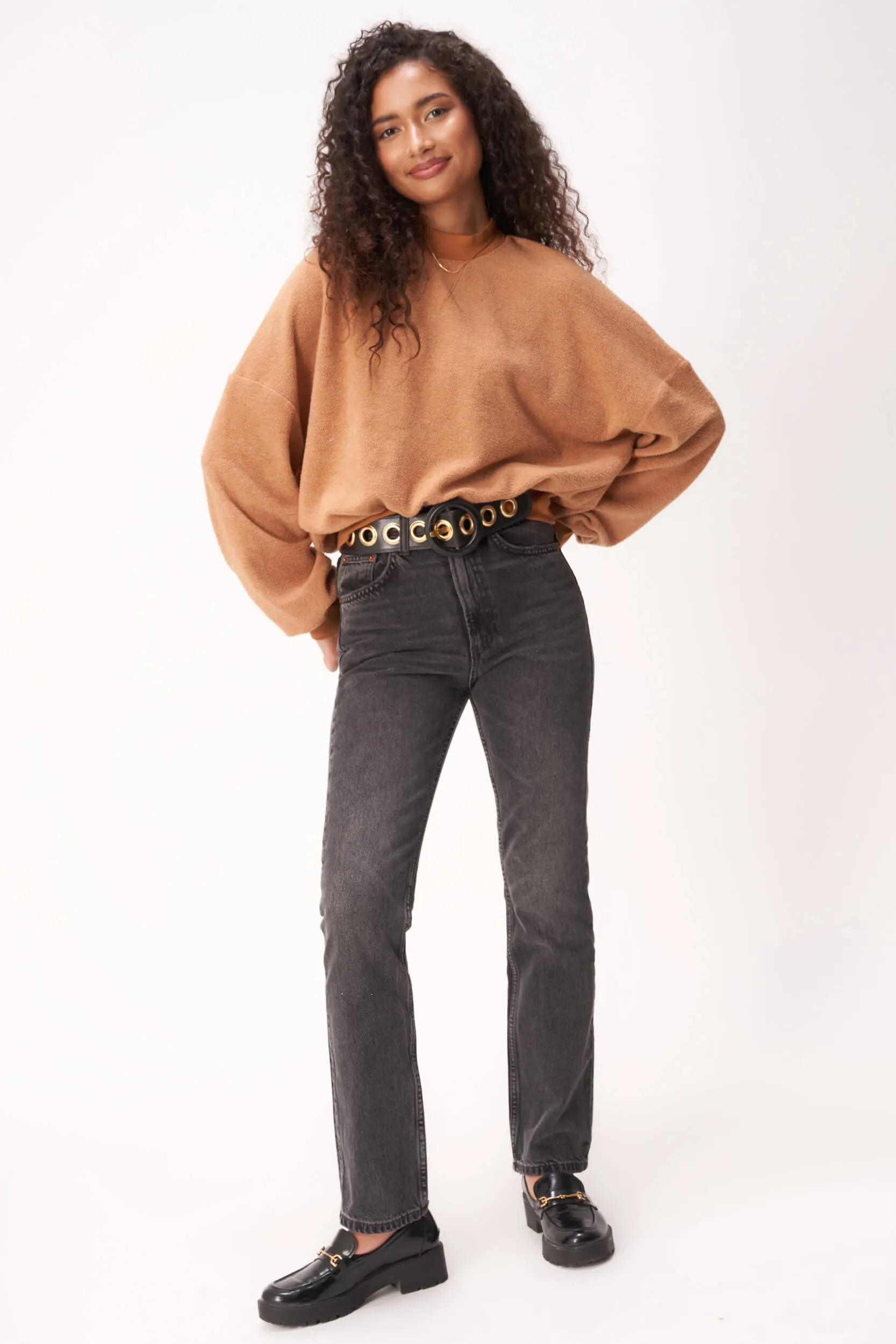 Dover Mock Neck Fleece Sweatshirt - Inca Gold sold by Project Social T product image thumbnail 2