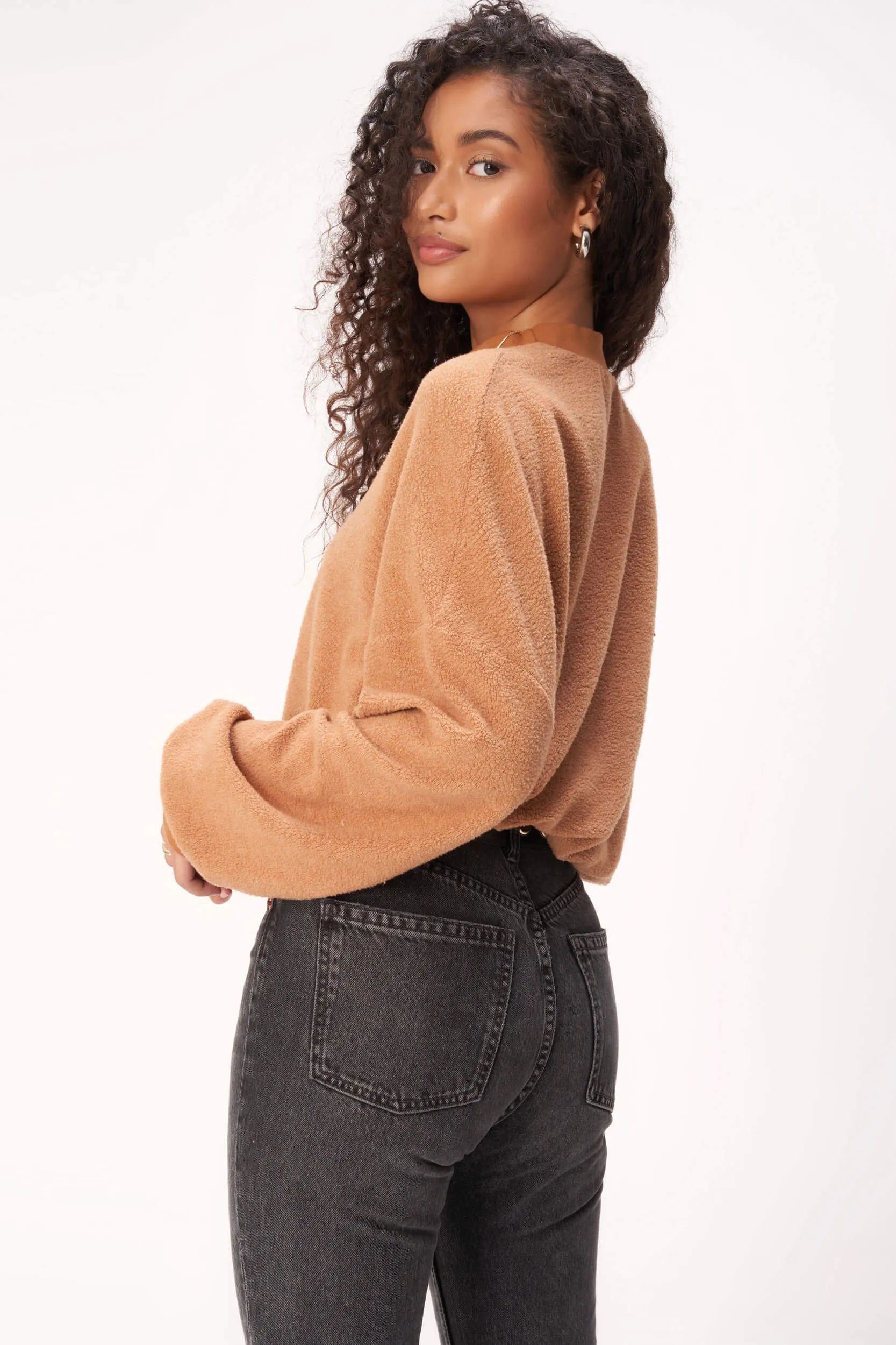 Dover Mock Neck Fleece Sweatshirt - Inca Gold sold by Project Social T product image thumbnail 5