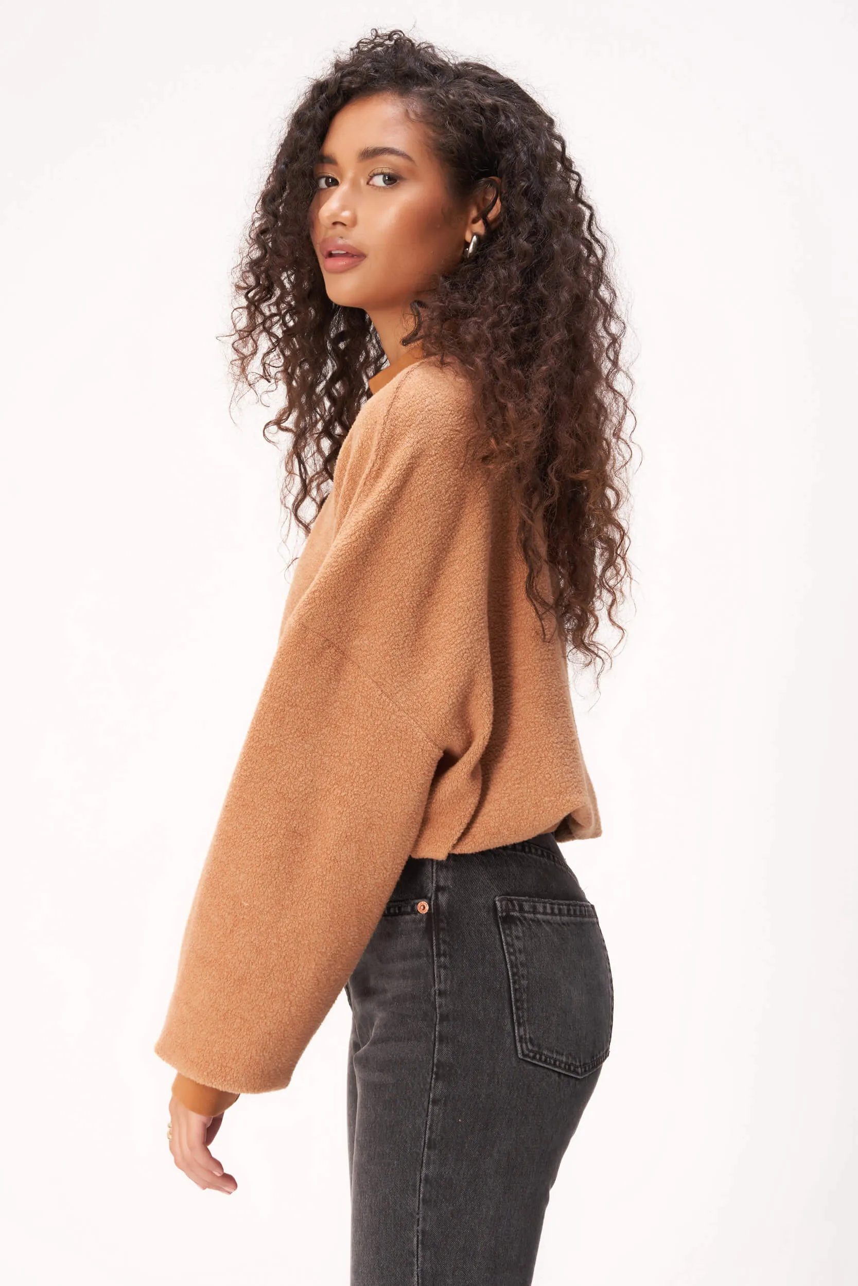 Dover Mock Neck Fleece Sweatshirt - Inca Gold sold by Project Social T product image thumbnail 4