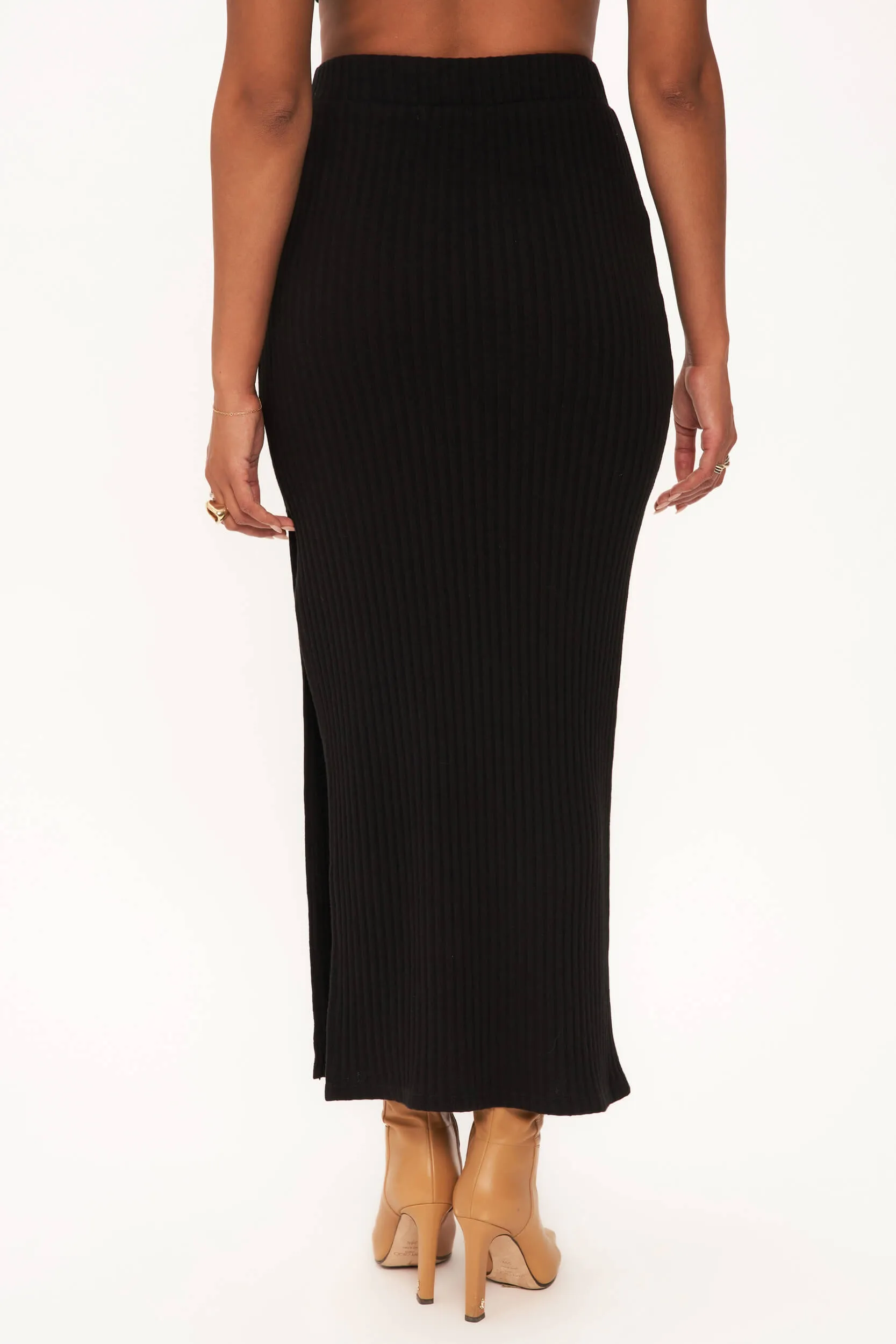 Claudia Sweater Rib Skirt - Black sold by Project Social T product image thumbnail 4