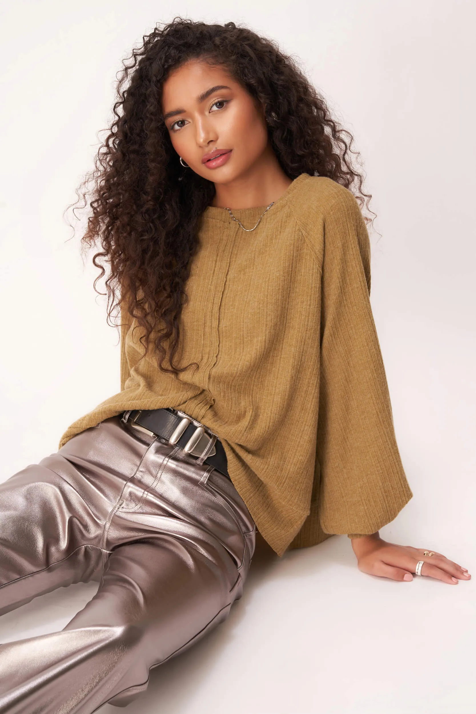 For Real Cozy Seamed Long Sleeve - Military Green sold by Project Social T