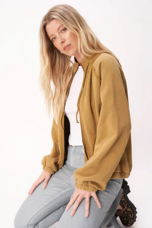 Go Get 'Em Zip Front Jacket - Military Green sold by Project Social T