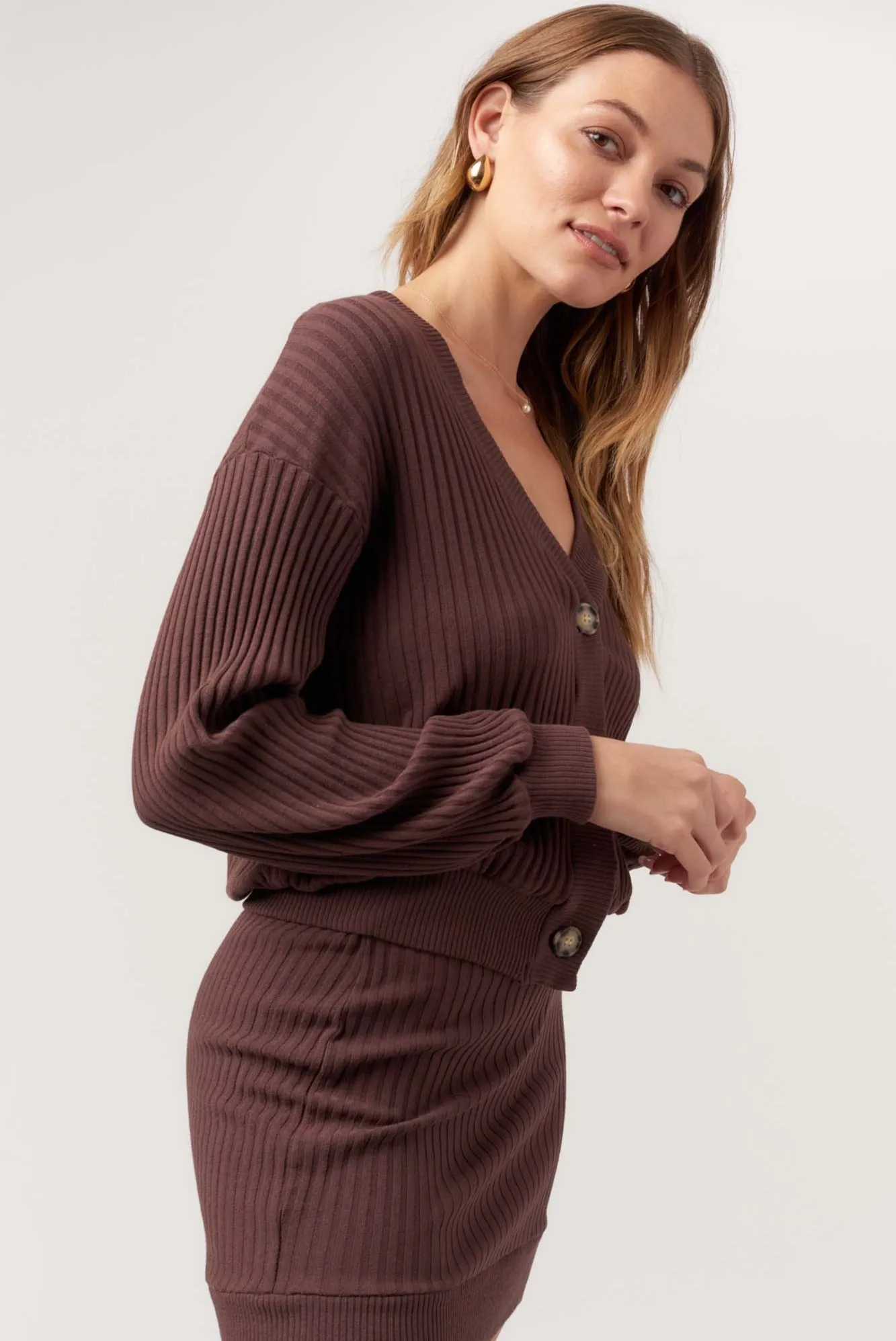 Heart Throb Button Front Sweater Rib Cardi sold by Project Social T product image thumbnail 2