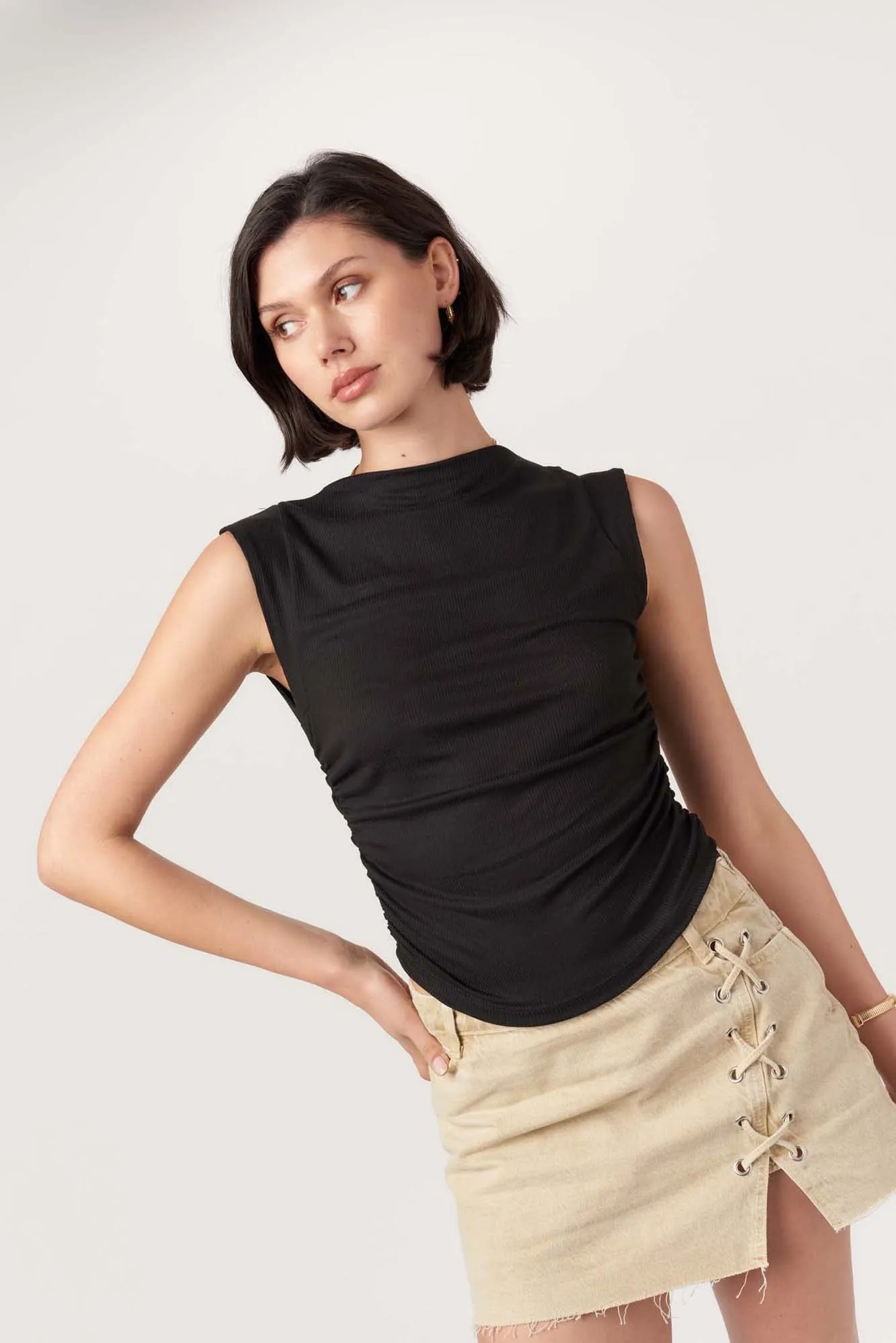 Caspia Rib Tank - Black sold by Project Social T product image thumbnail 2