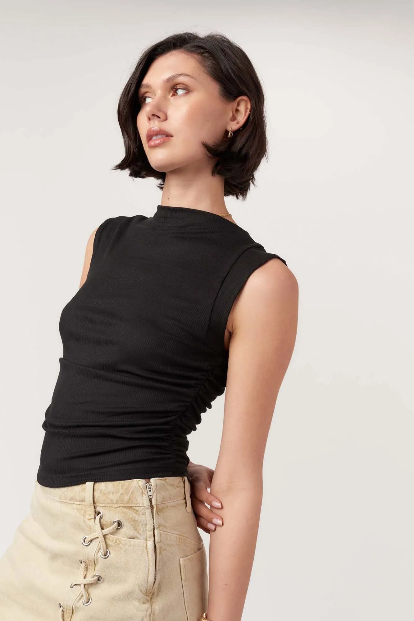 Caspia Rib Tank - Black sold by Project Social T product image thumbnail 3