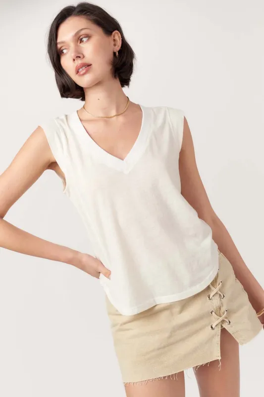 Rue V-Neck Tank - Cream sold by Project Social T