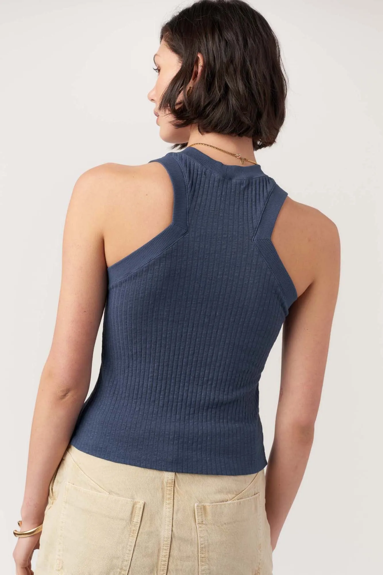Player Fitted Racerback Rib Tank - Navy sold by Project Social T product image thumbnail 2