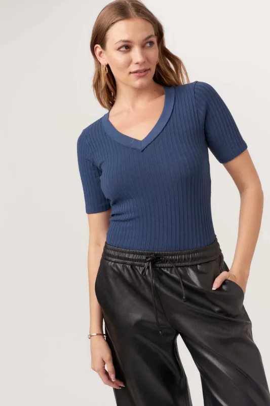 Brooks Heathered Elbow Sleeve V-Neck Tee sold by Project Social T