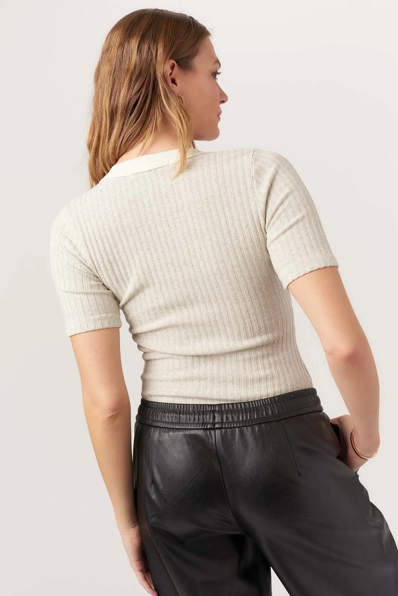 Brooks Heathered Elbow Sleeve V-Neck Tee sold by Project Social T product image thumbnail 4