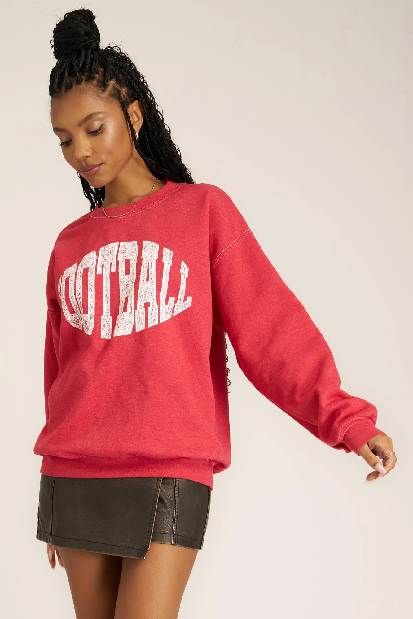 Football Oversized Sweatshirt - Red Dahlia sold by Project Social T product image thumbnail 2