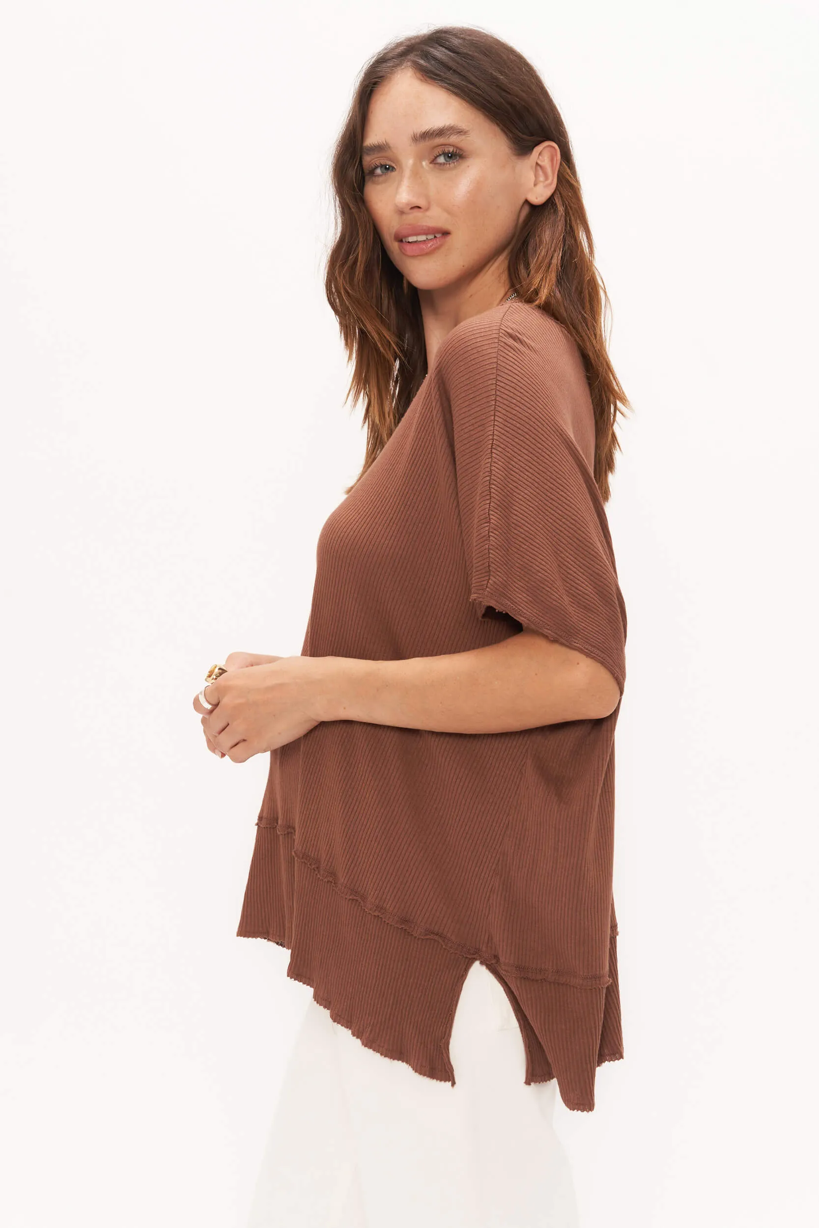 Dalette Scoop Relaxed Rib Tee - Maple sold by Project Social T product image thumbnail 3