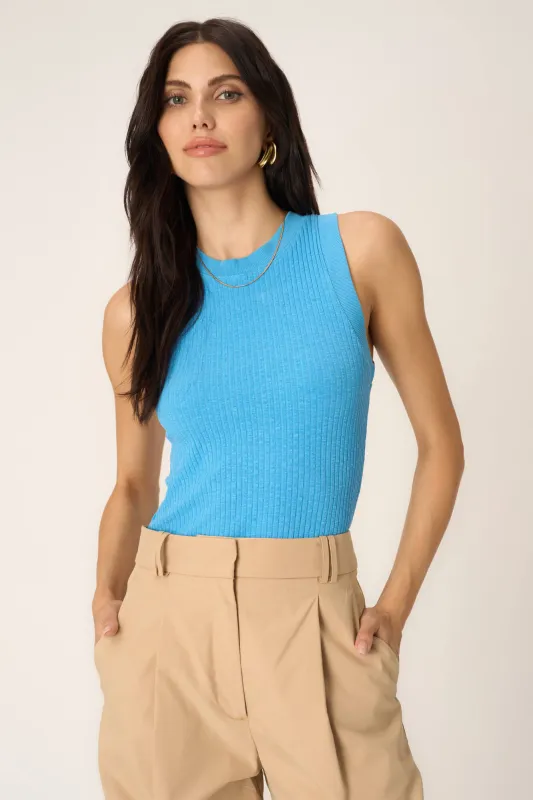 Player Fitted Racerback Rib Tank - DW Blue Lagoon sold by Project Social T