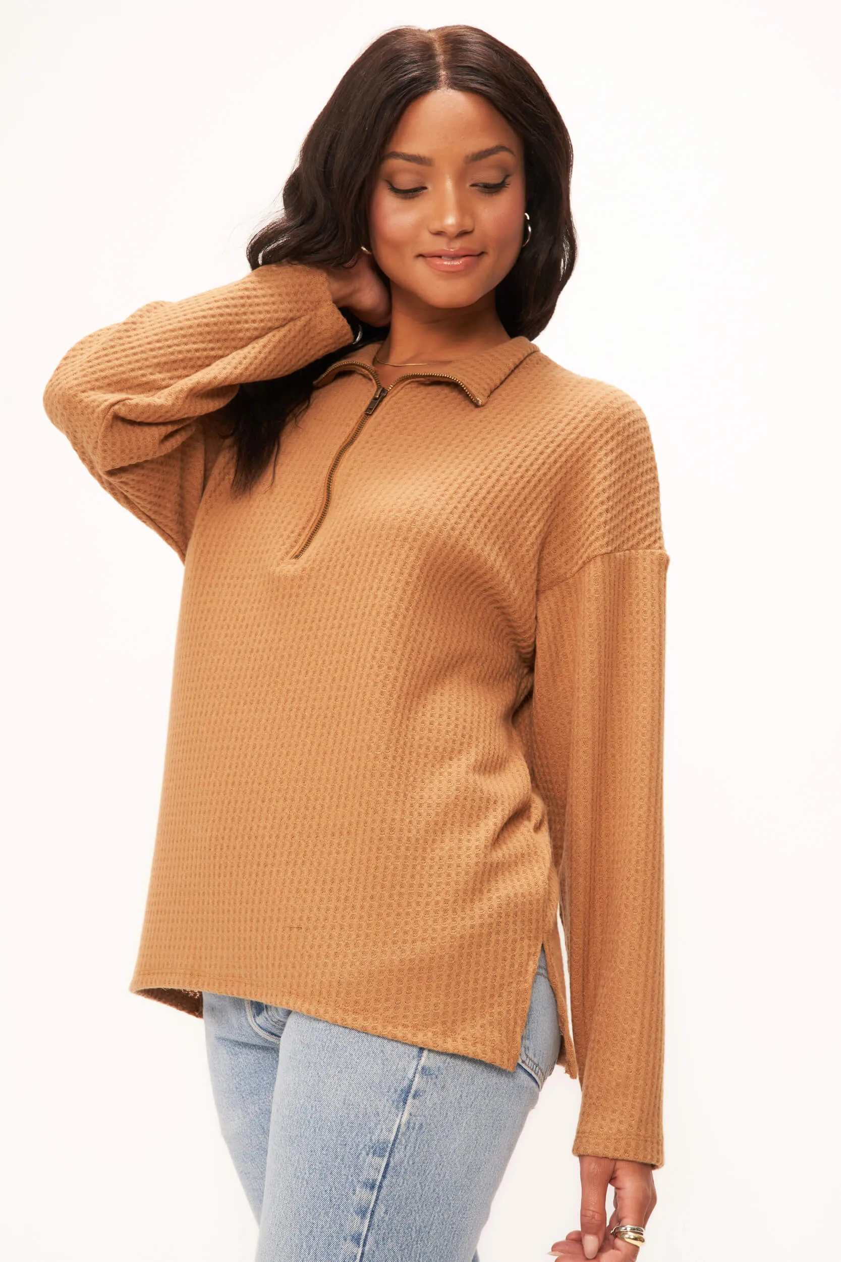Last Kiss Cozy Half Zip Tunic sold by Project Social T