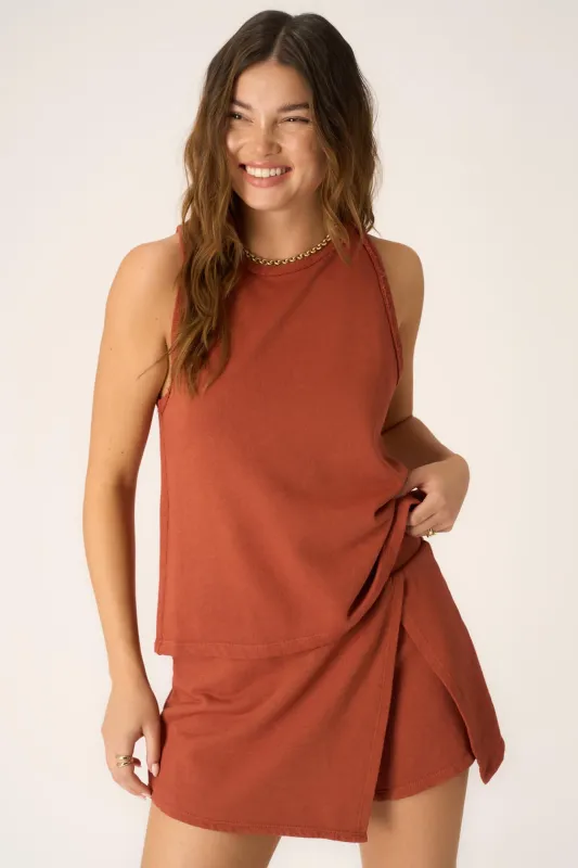 Other Side Terry Tank - Summer Rust sold by Project Social T