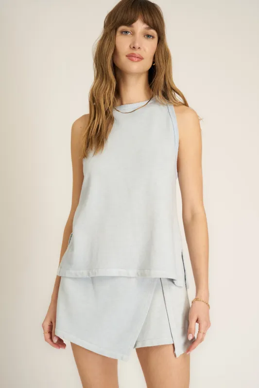 Other Side Terry Tank - Blue Dusk sold by Project Social T