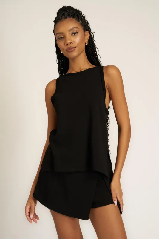 Other Side Terry Tank - Black sold by Project Social T