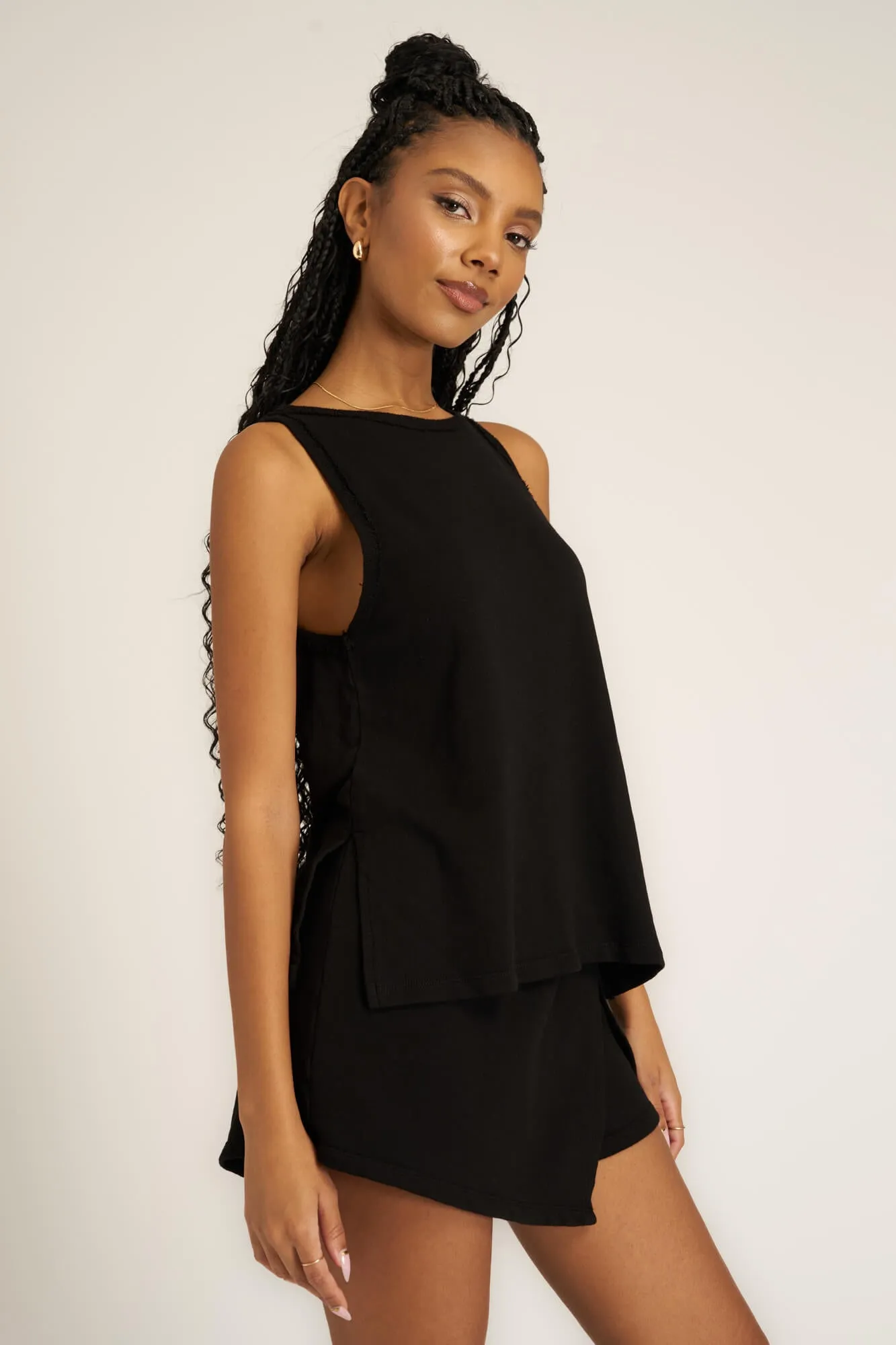 Other Side Terry Tank - Black sold by Project Social T product image thumbnail 3