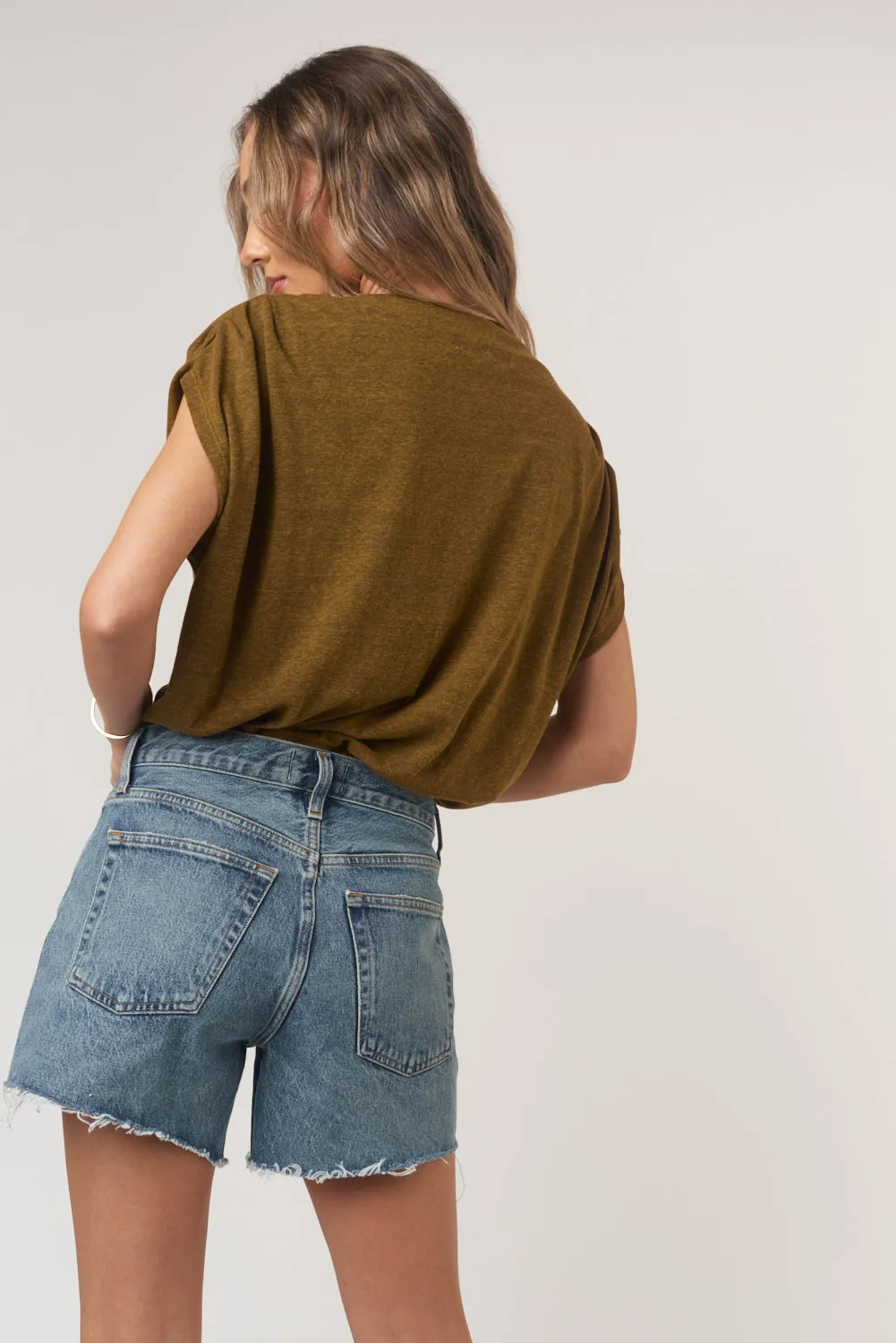 Estelle Heathered Pleated Shoulder Tee sold by Project Social T product image thumbnail 4
