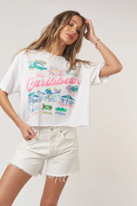 Caribbean Cropped Tee - White sold by Project Social T