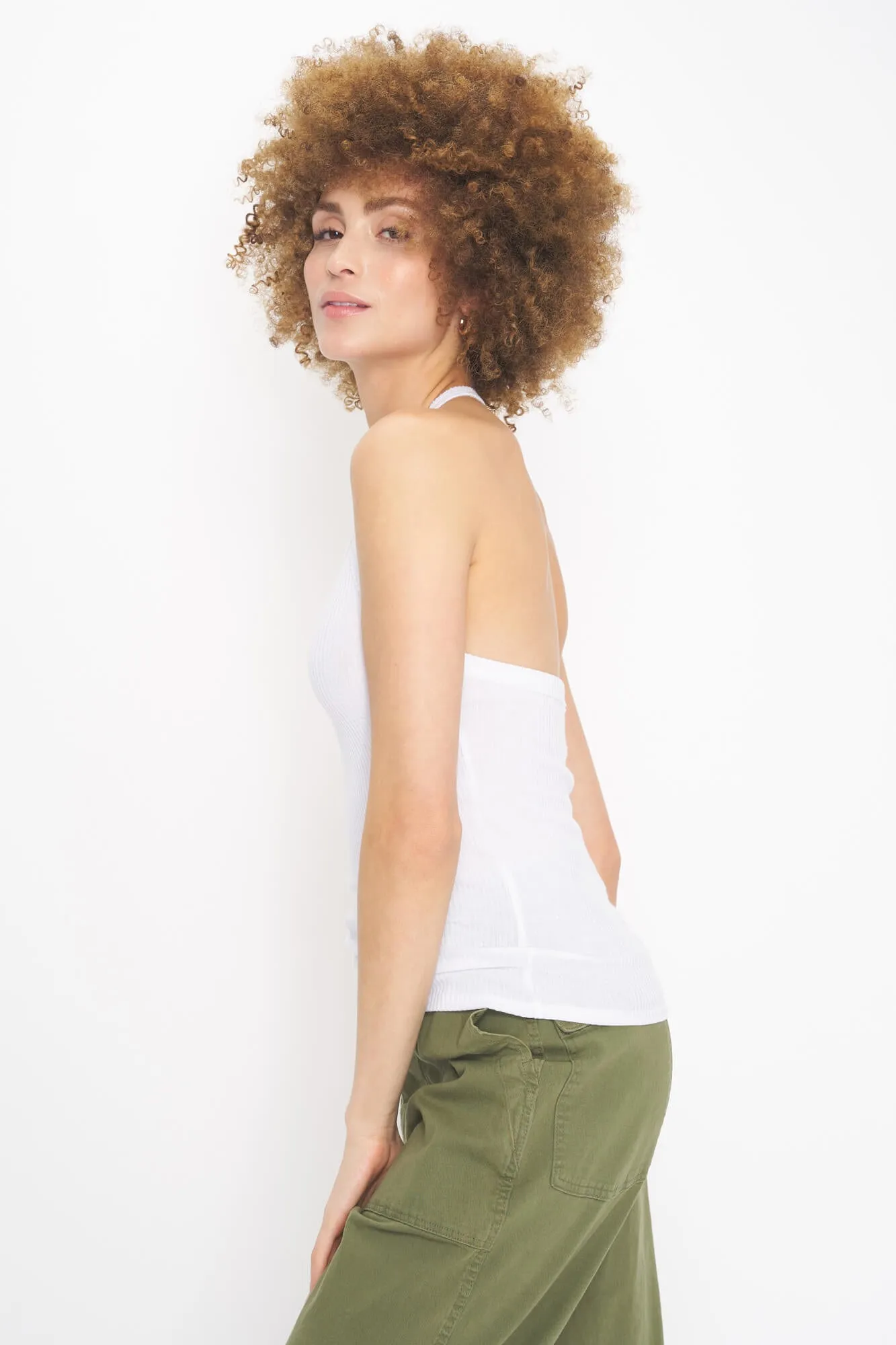 Riviera Rib Halter - White sold by Project Social T product image thumbnail 2