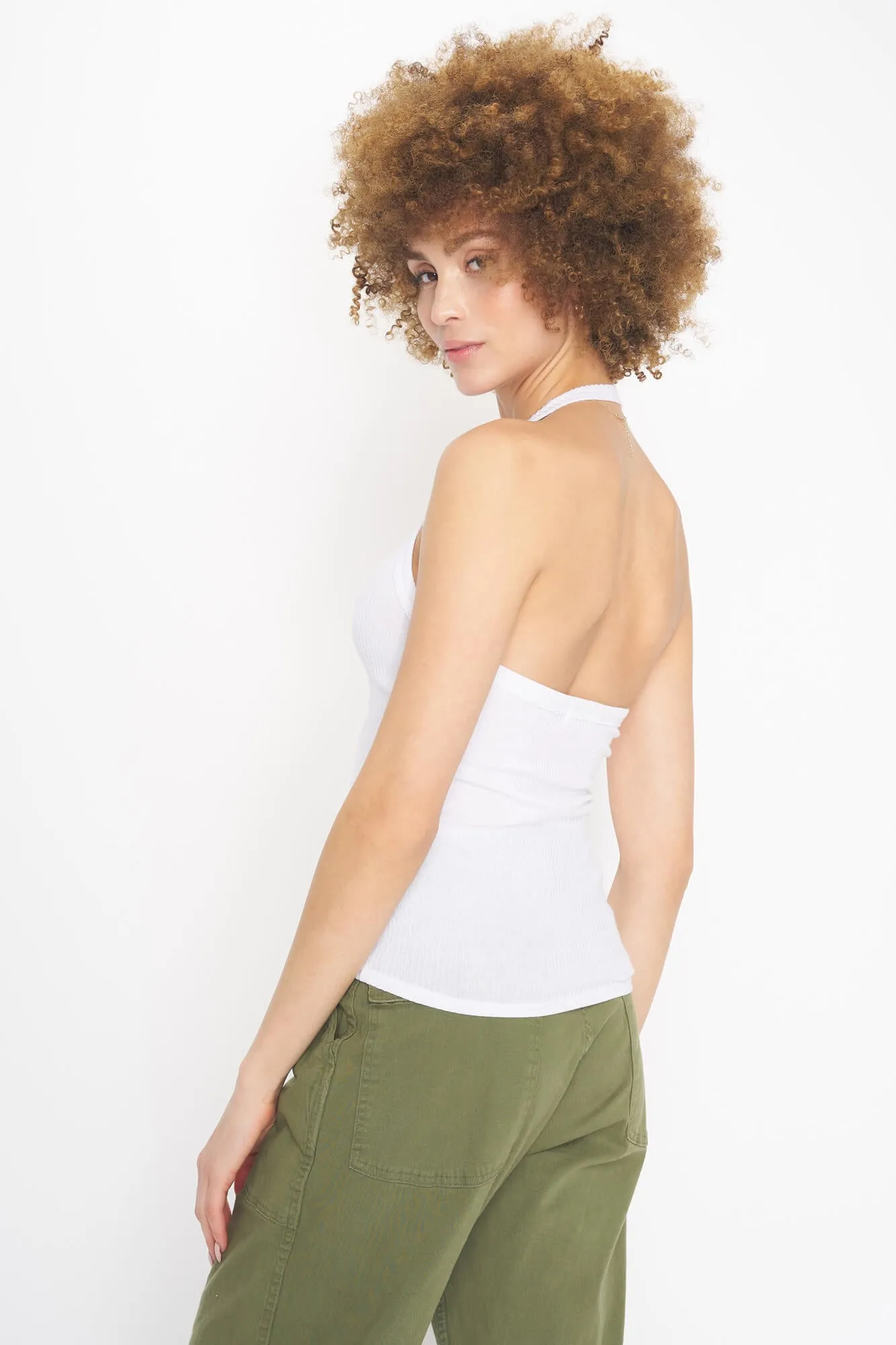 Riviera Rib Halter - White sold by Project Social T product image thumbnail 3