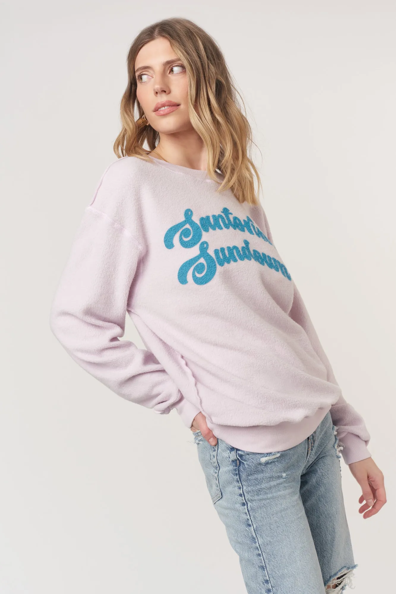 Tequila Sunrise/Santorini Sundown Reversible Sweatshirt - Frosted Violet sold by Project Social T product image thumbnail 5