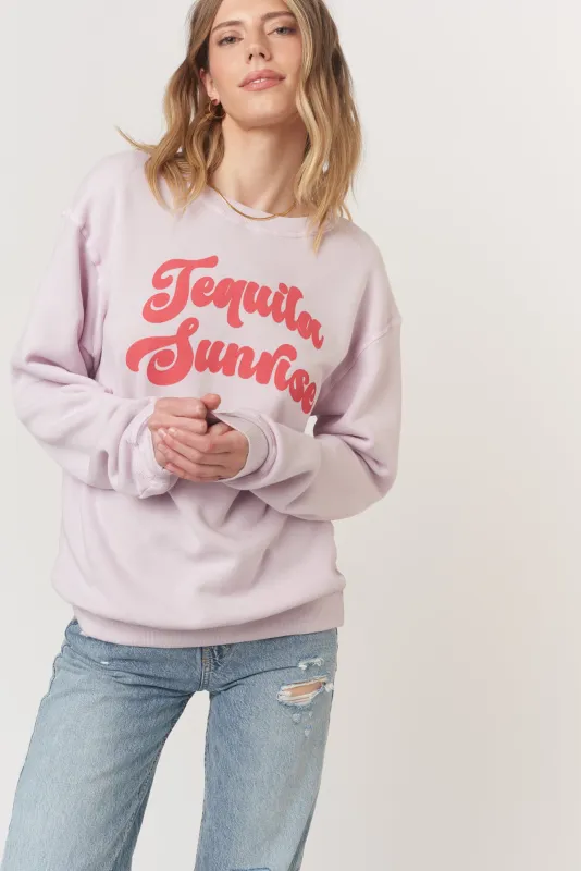 Tequila Sunrise/Santorini Sundown Reversible Sweatshirt - Frosted Violet sold by Project Social T