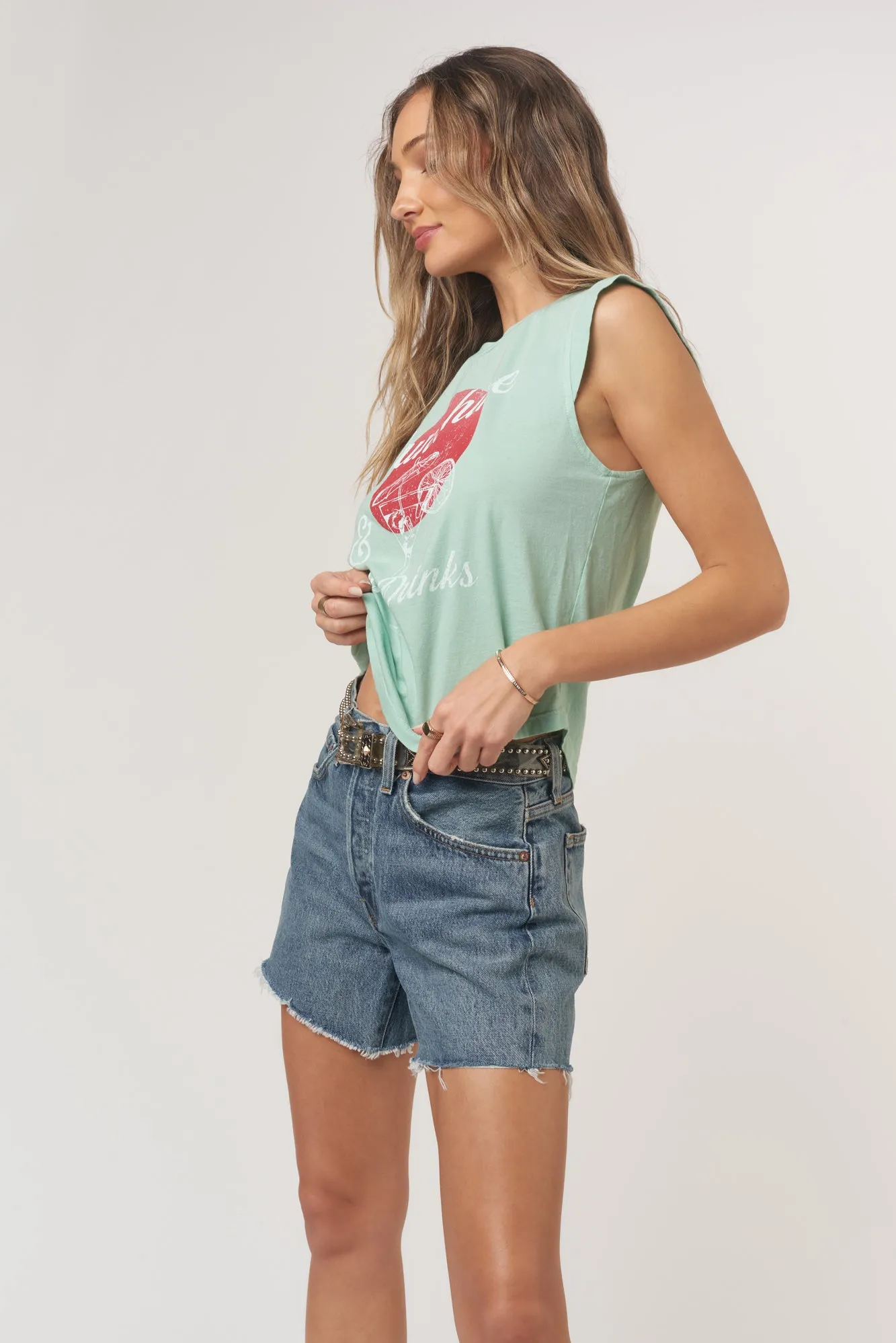 Sunshine & Tiki Drinks Muscle Tank sold by Project Social T product image thumbnail 2