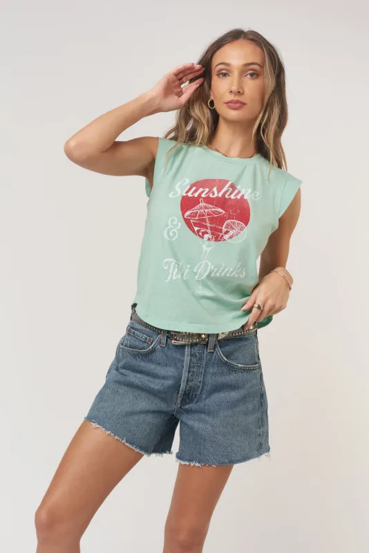 Sunshine & Tiki Drinks Muscle Tank made by Project Social T