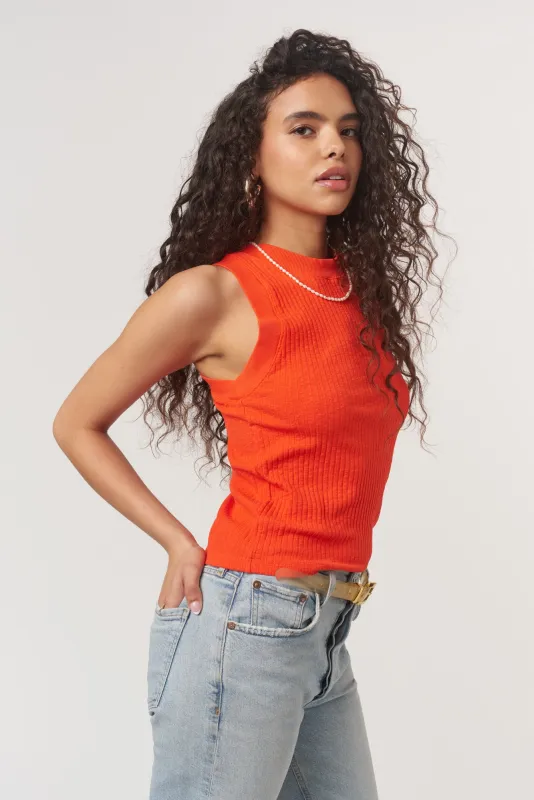 Player Fitted Racerback Rib Tank - Fiesta Flame sold by Project Social T