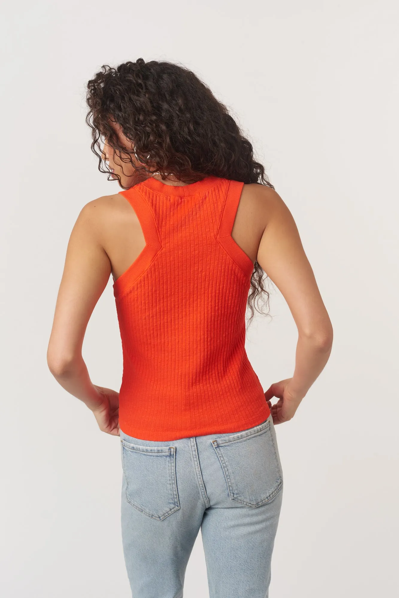 Player Fitted Racerback Rib Tank - Fiesta Flame sold by Project Social T product image thumbnail 3