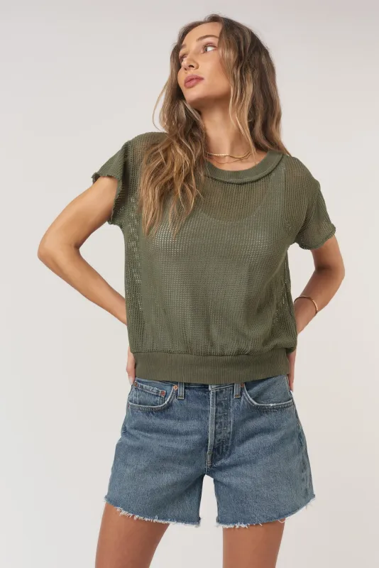 Behati Mesh Textured Tee - Rosemary sold by Project Social T