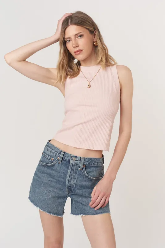 Player Fitted Racerback Rib Tank - Cameo Rose sold by Project Social T