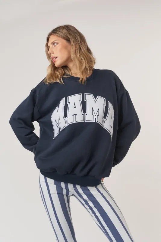 Flocked Mama Sweatshirt - Navy sold by Project Social T