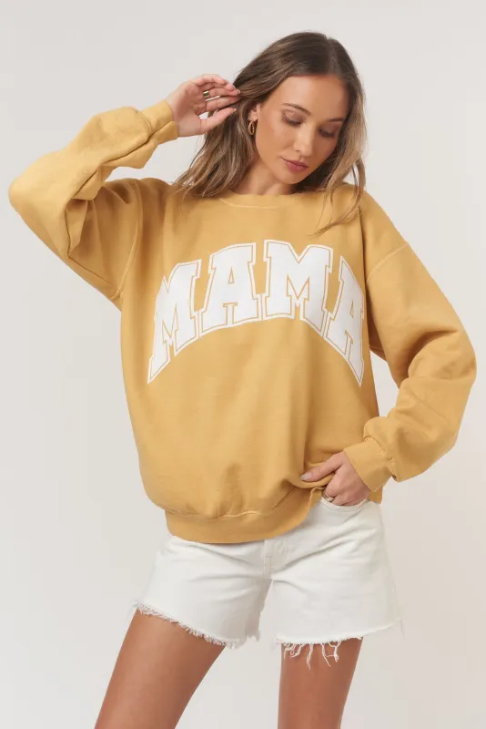 Flocked Mama Sweatshirt - Ochre sold by Project Social T