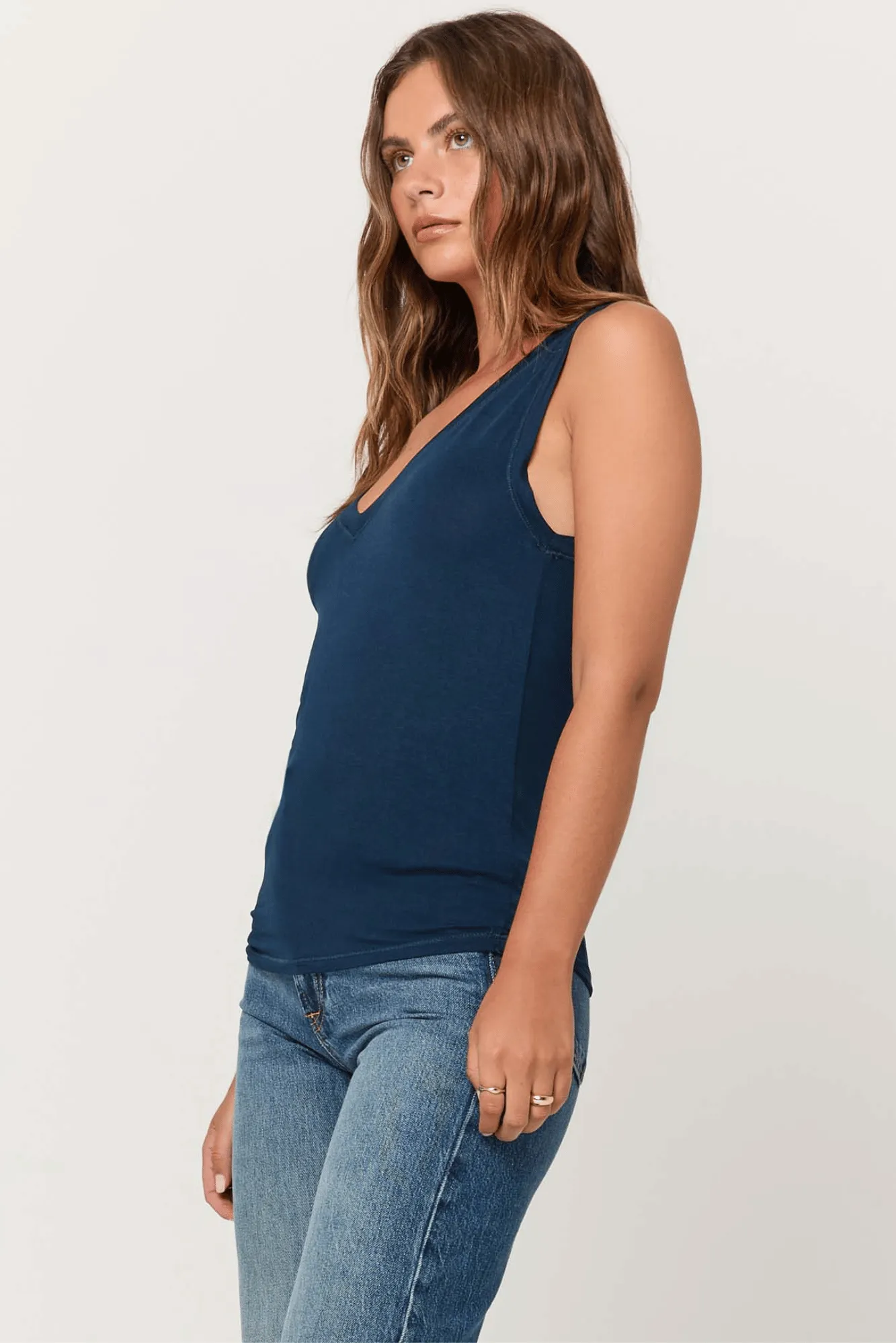 Lona V-Neck Tank - Blue Pine sold by Project Social T product image thumbnail 2