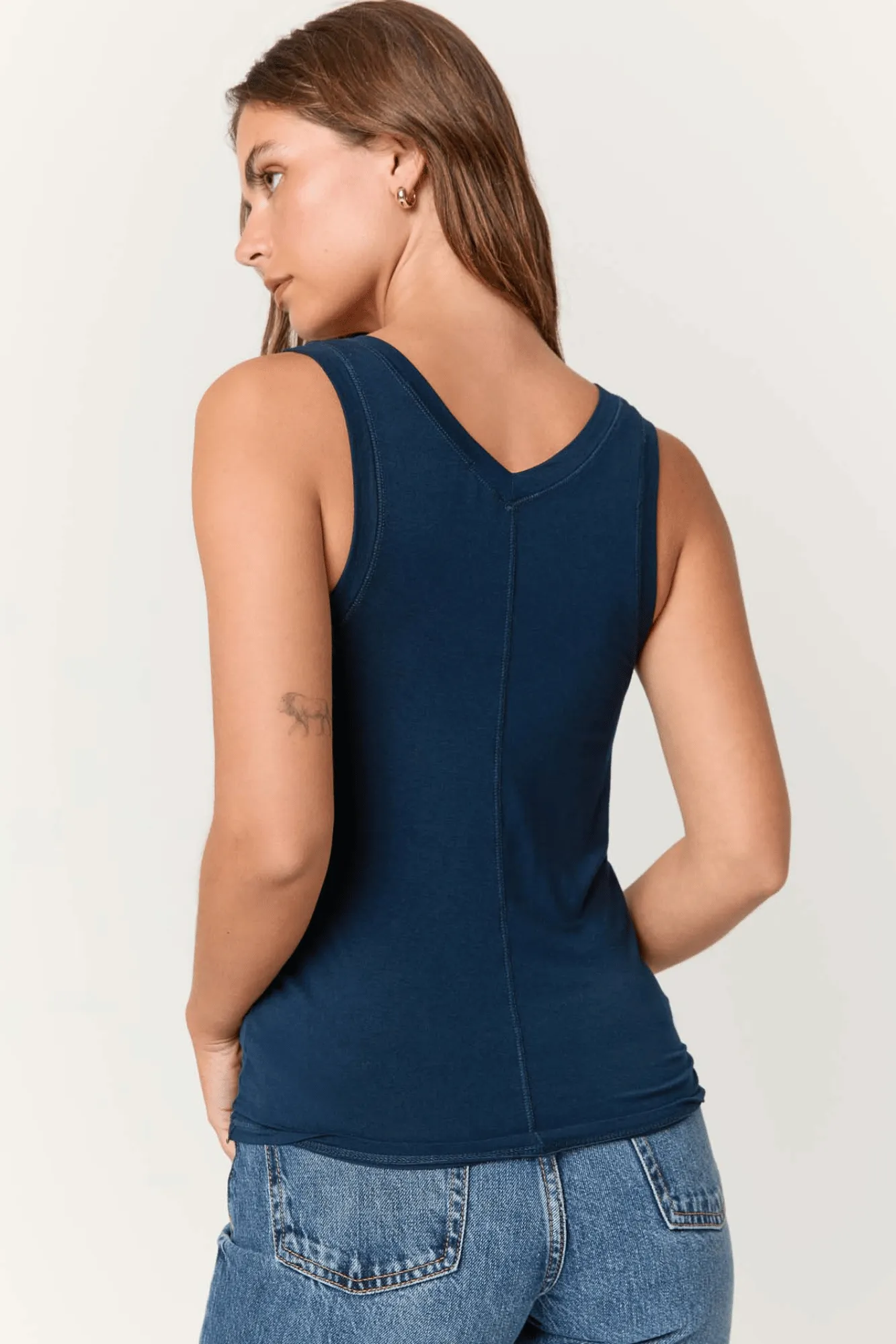 Lona V-Neck Tank - Blue Pine sold by Project Social T product image thumbnail 3