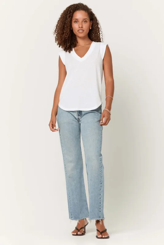Rue V-Neck Tank - White sold by Project Social T