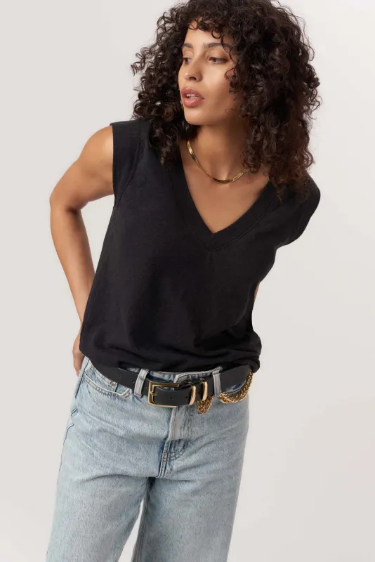 Rue V-Neck Tank - Black sold by Project Social T
