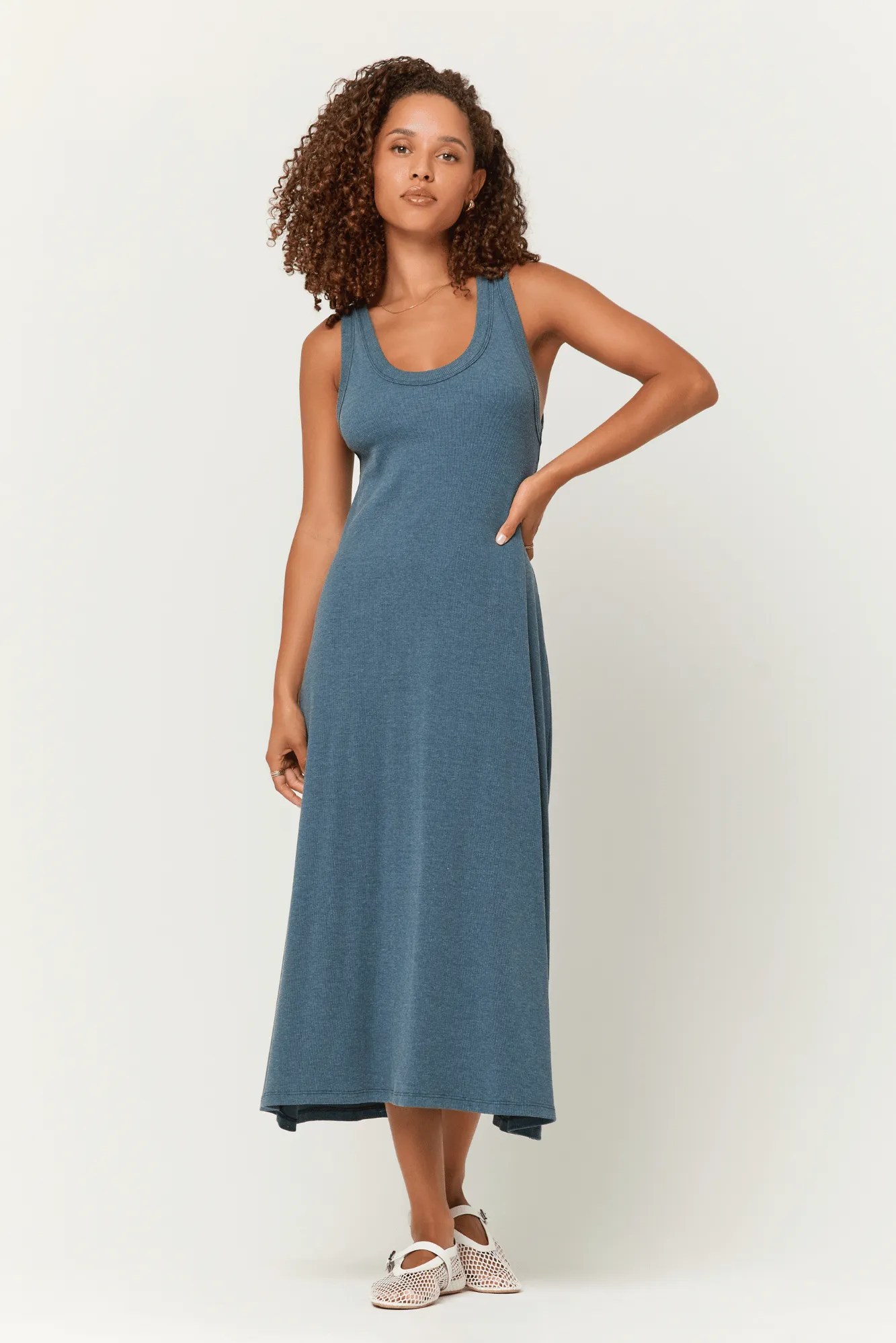 Yuma Scoop Neck Rib Tank Dress sold by Project Social T