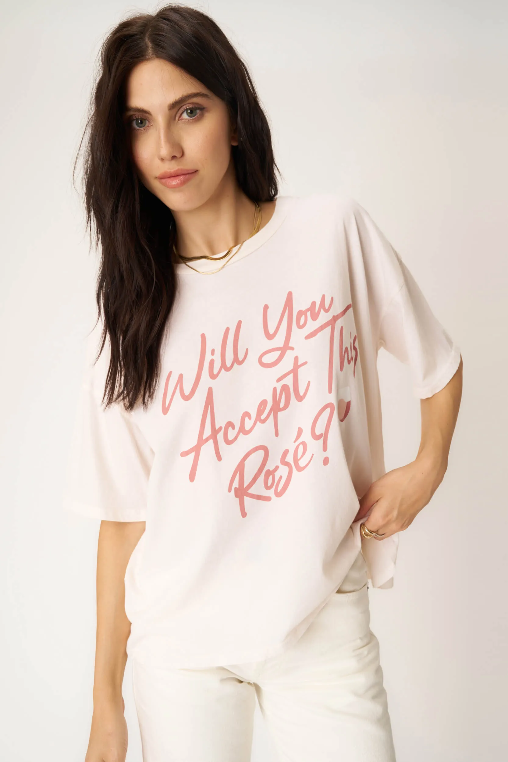 Will You Accept This Rosé Tee - Pink Cloud sold by Project Social T product image thumbnail 3
