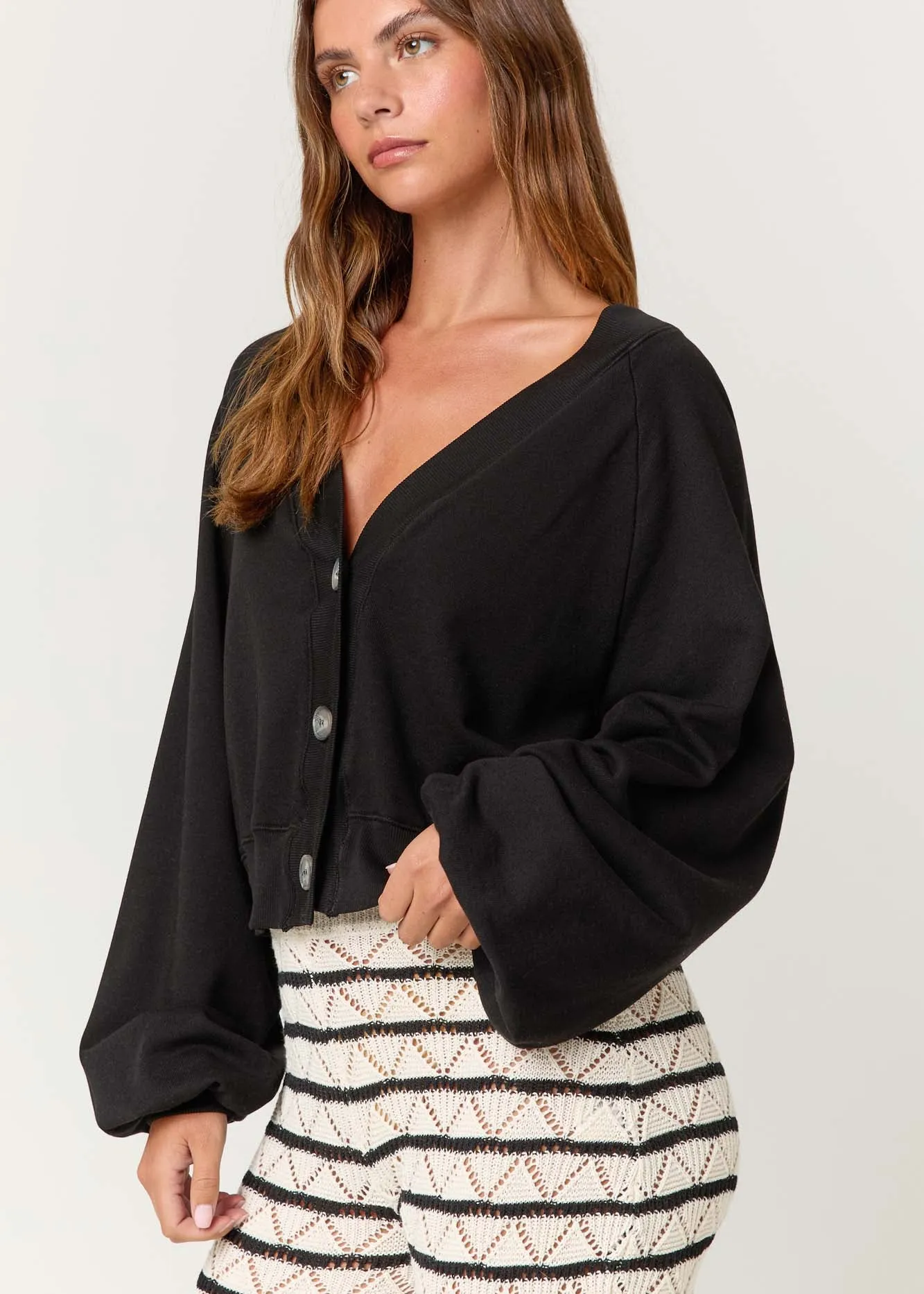 Francina Button Front Cardi sold by Project Social T product image thumbnail 2