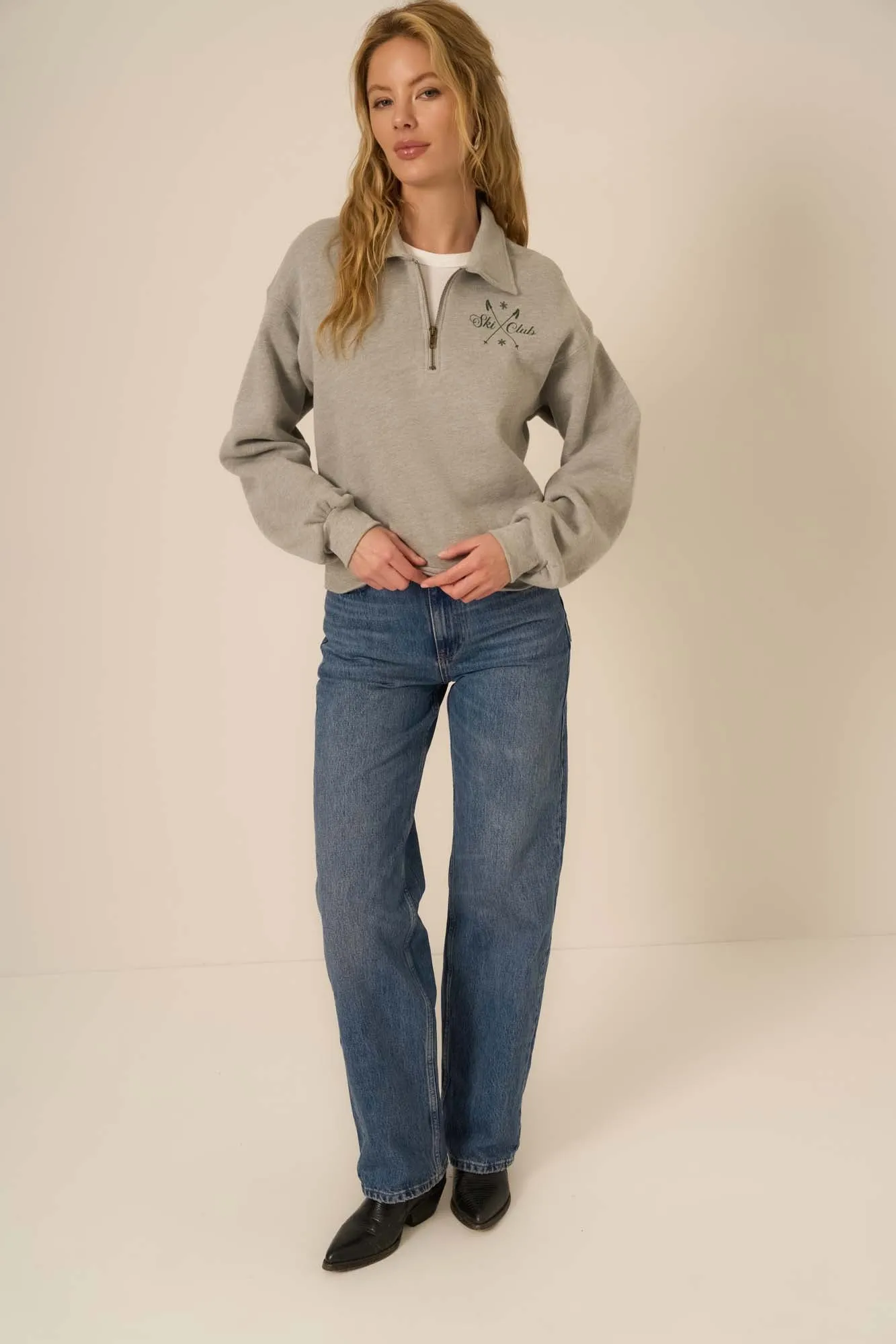 Ski Club Half Zip Sweatshirt sold by Project Social T product image thumbnail 2