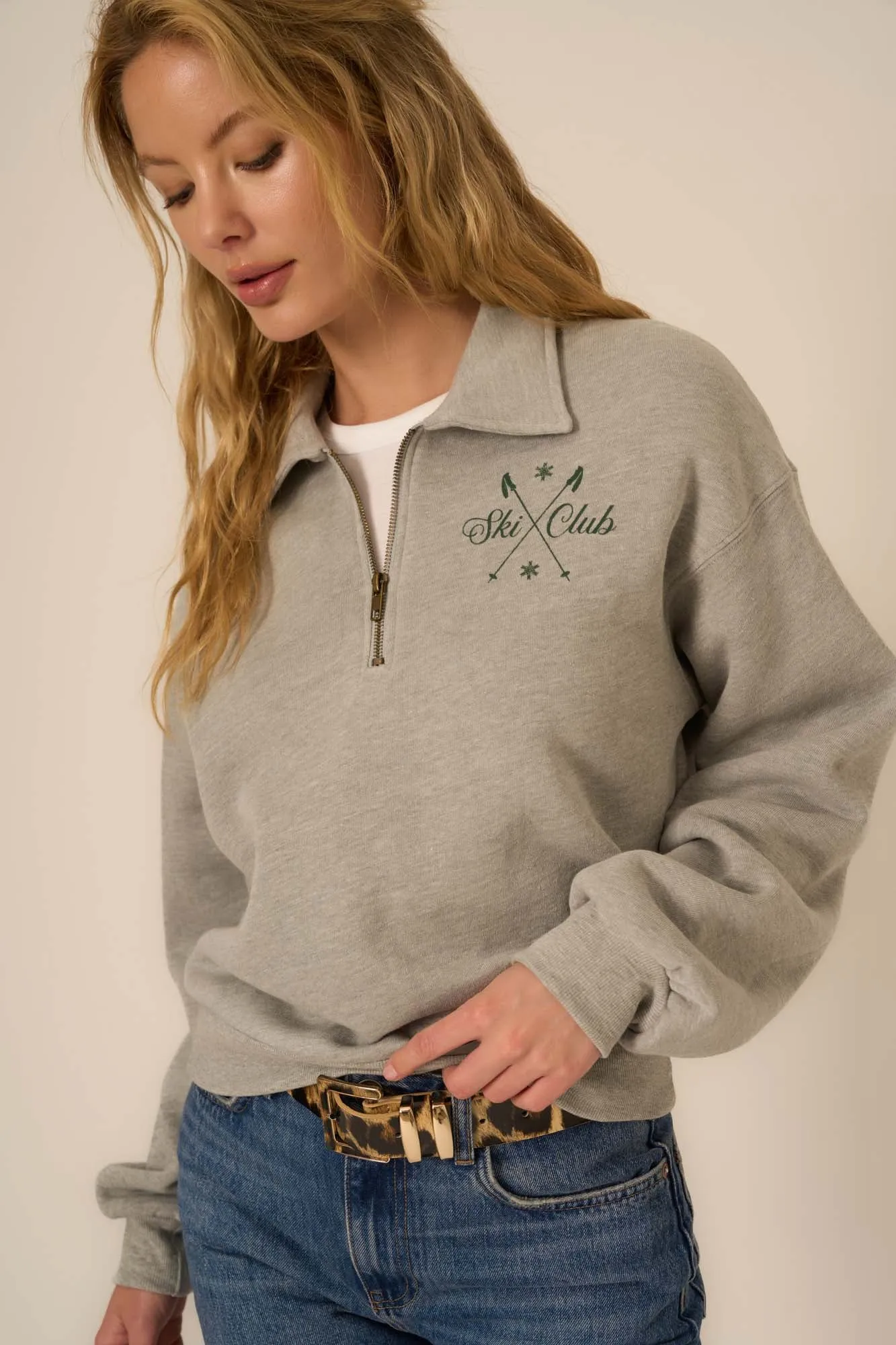 Ski Club Half Zip Sweatshirt sold by Project Social T