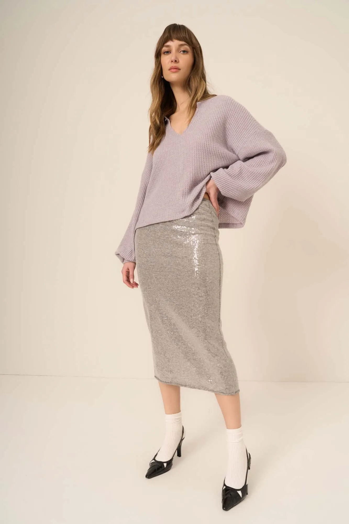 Vinessa Notch Neck Brushed Thermal Top sold by Project Social T product image thumbnail 2