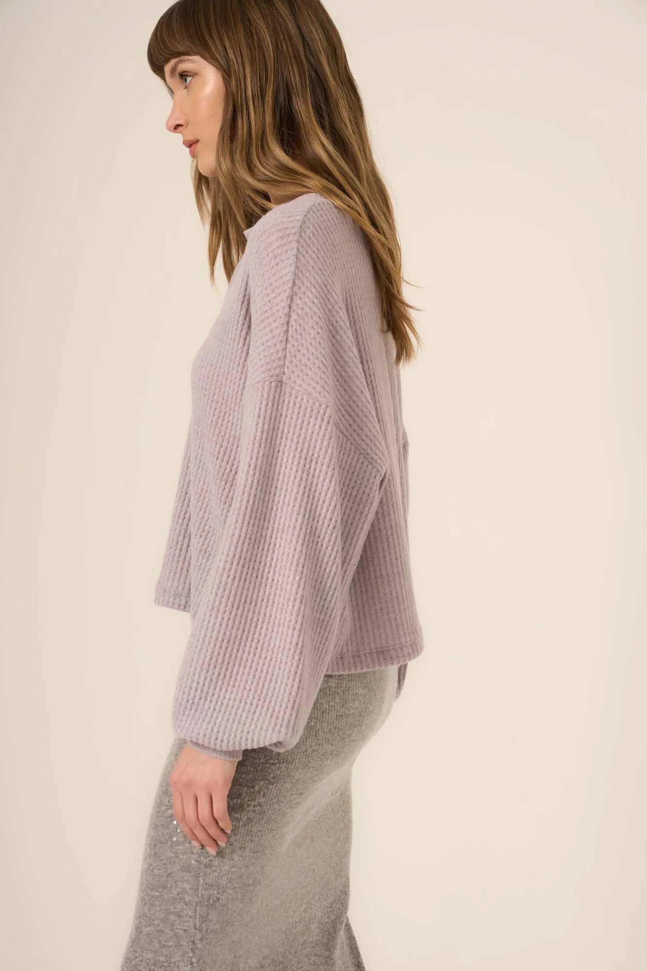 Vinessa Notch Neck Brushed Thermal Top sold by Project Social T product image thumbnail 3