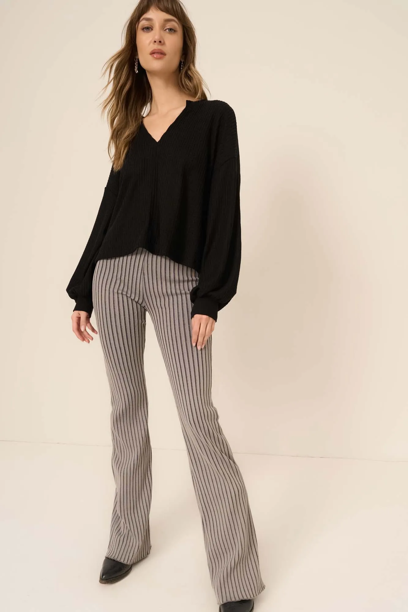 Vinessa Notch Neck Brushed Thermal Top sold by Project Social T