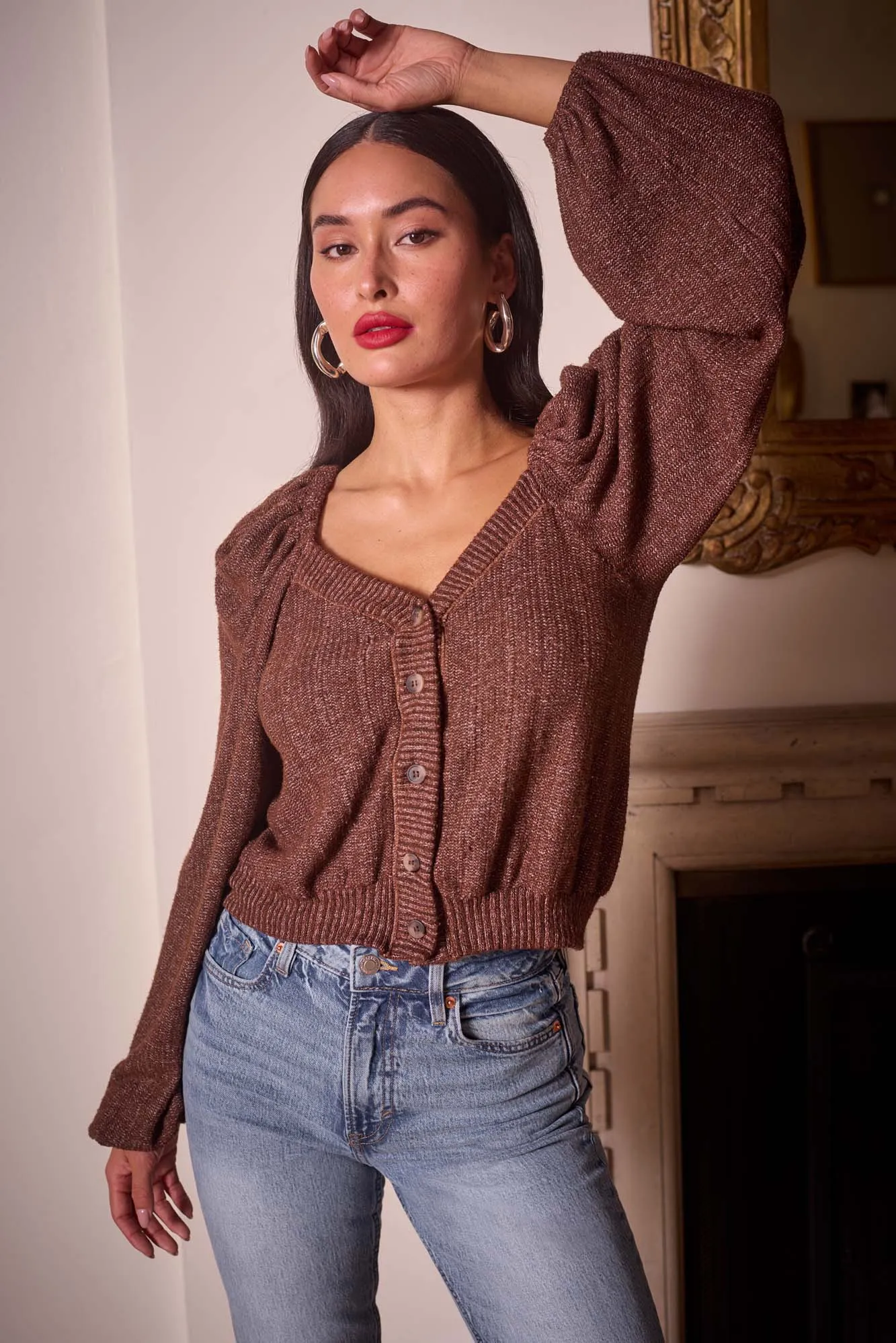 Piece Of My Heart Textured Button Front Cardi sold by Project Social T product image thumbnail 2